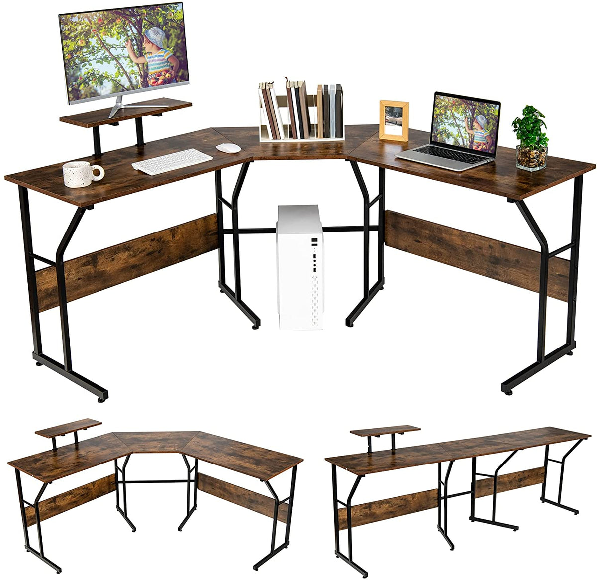 Home Office L-shaped Reversible Corner Desk