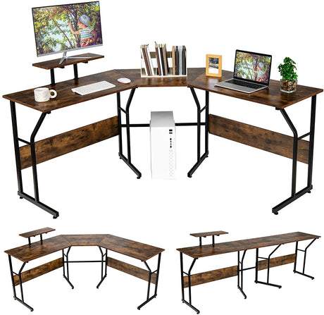 Home Office L-shaped Reversible Corner Desk