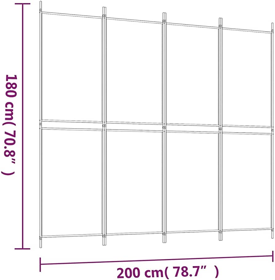 4-Panel Anthracite Fabric Folding Room Divider