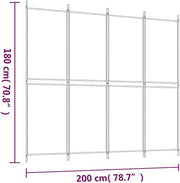 4-Panel Anthracite Fabric Folding Room Divider