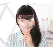 Fringe Trimming Holder with Clear Shield & Clipping Catcher – Pink