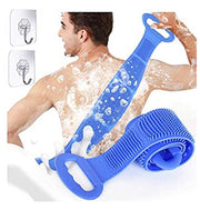 68cm Dual-Sided Silicone Back Scrubber with 2 Shower Hooks