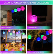 Solar Floating Pool Lights - 14-inch Fun Vibrant Changing Colors Balls - Inflatable Floatable Hangable Waterproof - Pool Garden Backyard Christmas Decorations - Pack of 2 Balls
