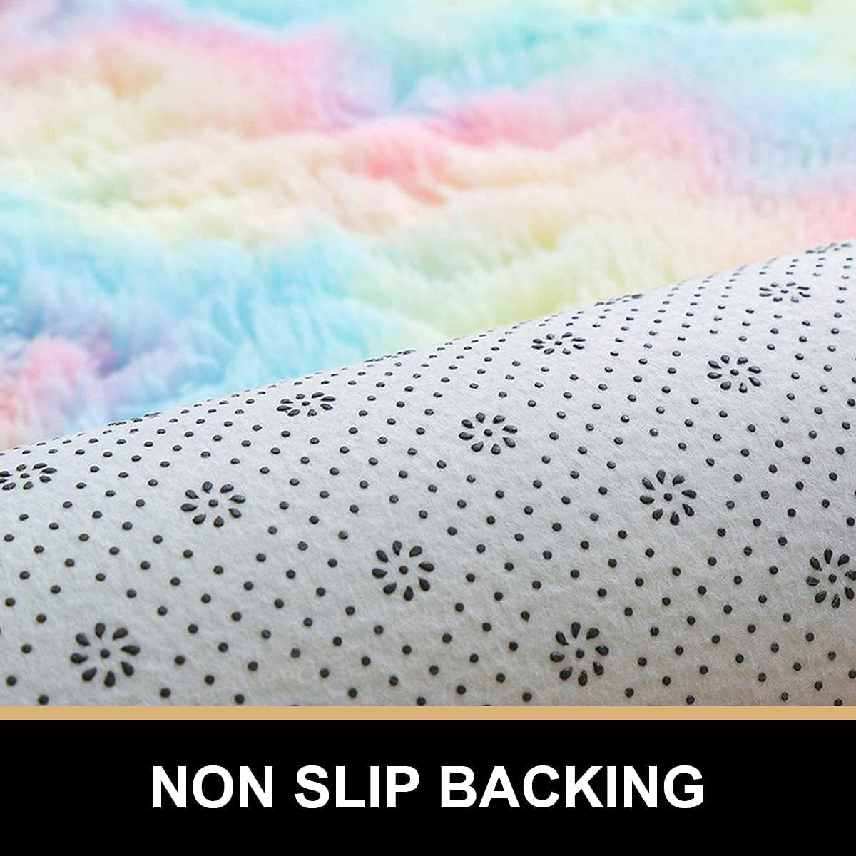 Rainbow Round Abstract Modern Soft Area Rug Grey