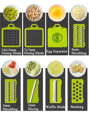 Vegetable Chopper, BRITOR Mandoline Slicer Cutter Chopper and Grater 10 in 1 Vegetable Slicer Potato Onion Chopper Veggie Chopper Dicer with Container Black