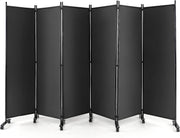 334.5 × 172 cm 6-Panel Rolling Room Divider – 4 Colours
