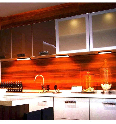 Under Cabinet Lights, 10 LED Motion Sensor Lights, Stick-on Lights to Anywhere Rechargeable LED Lights, Night Light, Led Cabinet Lights, Wireless Led Closet Light, USB Light Silver Warm