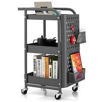 3-Tier Pegboard Rolling Storage Cart