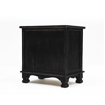 2x LaBella Bedside Table 2 Drawer Vintage Side Storage Cabinet Bedroom BLACK