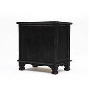 2x LaBella Bedside Table 2 Drawer Vintage Side Storage Cabinet Bedroom BLACK