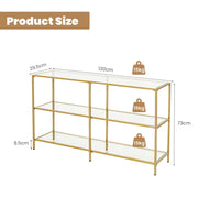3-Tier Tempered-Glass Console Table