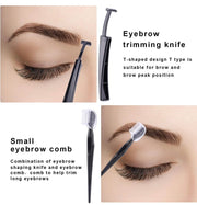 5-Piece Eyebrow Grooming Set with Razors, Tweezers, Scissors & Brush