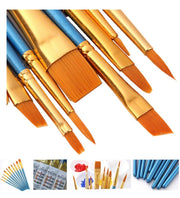 10-Piece Artist Paint Brush Set for Acrylic, Oil & Watercolour
