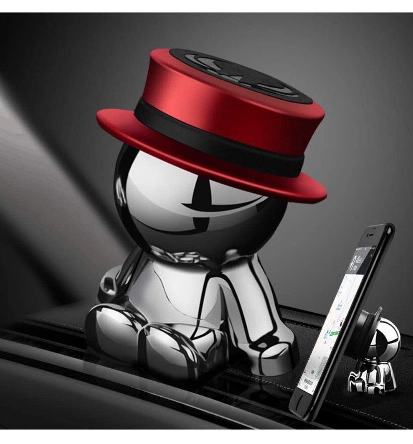 360° Magnetic Phone Mount for Car or Desk – Red