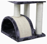 Cat Tree with Scratching Pad and Perch, Grey