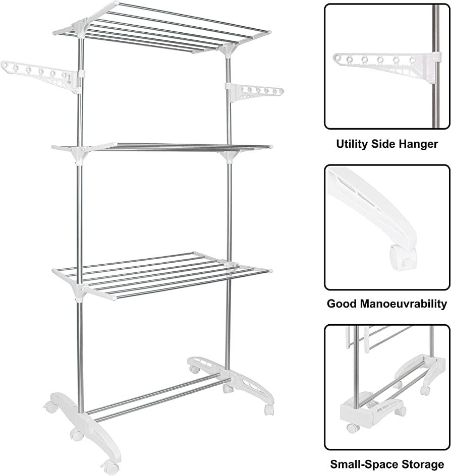 Extra-Large 3-Tier Folding Clothes Airer – 20m Drying Space