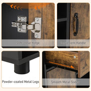 Industrial Sideboard with 4 Open Cubbies