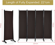 221 × 172 cm 4-Panel Fabric Room Divider – 3 Colours
