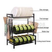 3 Tier Stainless Steel Dish Drying Rack Organizer Kitchen Storage Holder