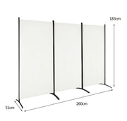 3-Panel Wood & Steel Folding Privacy Screen – 4 Colours