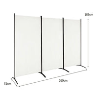 3-Panel Wood & Steel Folding Privacy Screen – 4 Colours