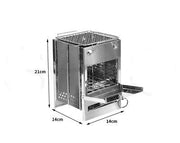 Compact Foldable Stainless Steel Wood & Charcoal Grill