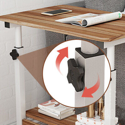 Foldable Height-Adjustable Overbed Laptop Table with Wheels