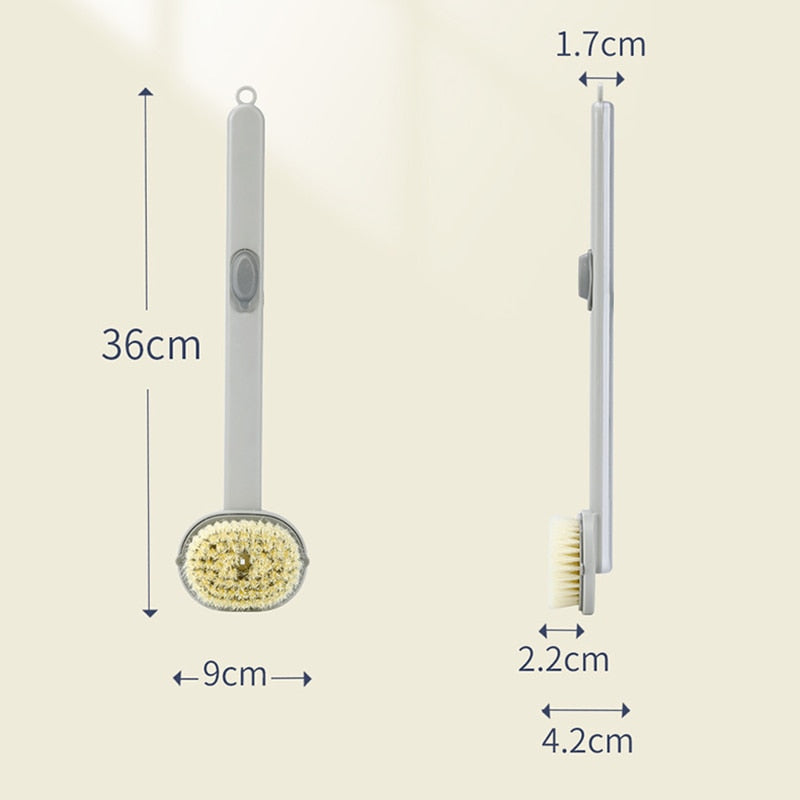 Long-Handle Dispensing Shower Brush – 4 Colours