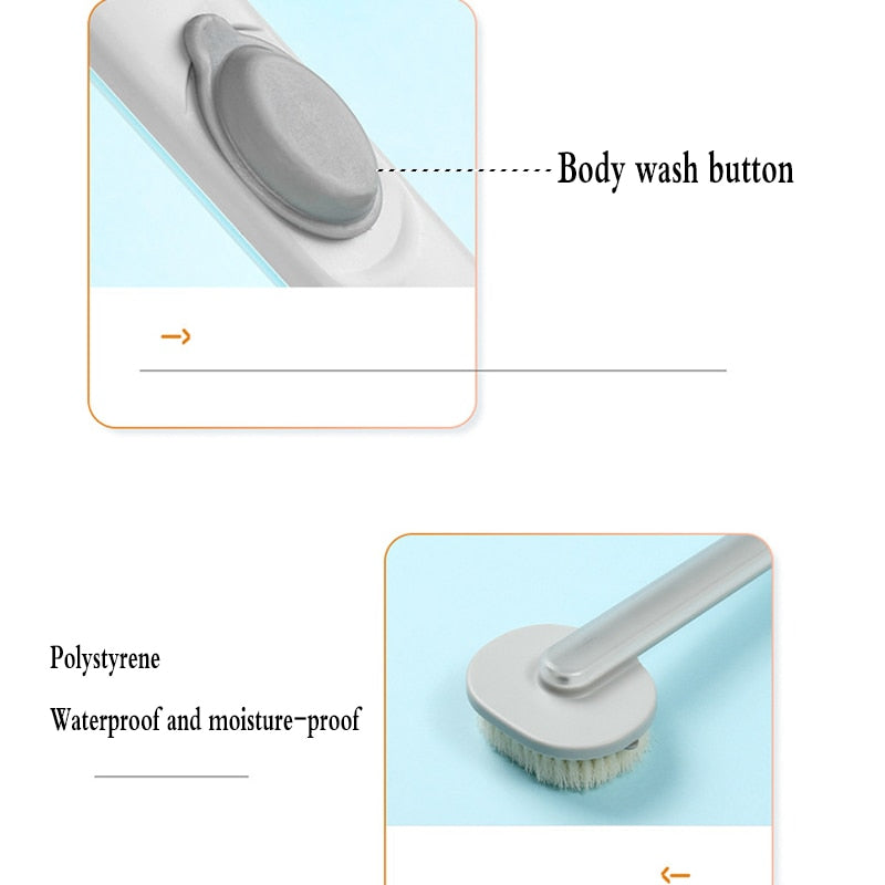 Long-Handle Dispensing Shower Brush – 4 Colours