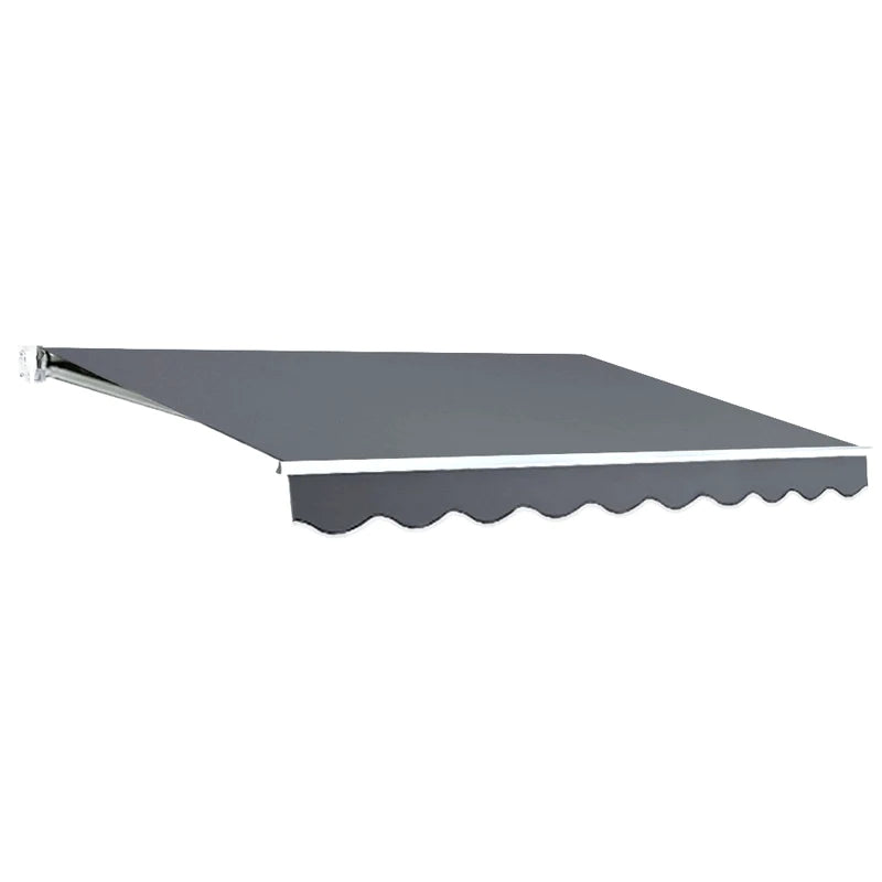 Manual Retractable Folding-Arm Awning – Grey