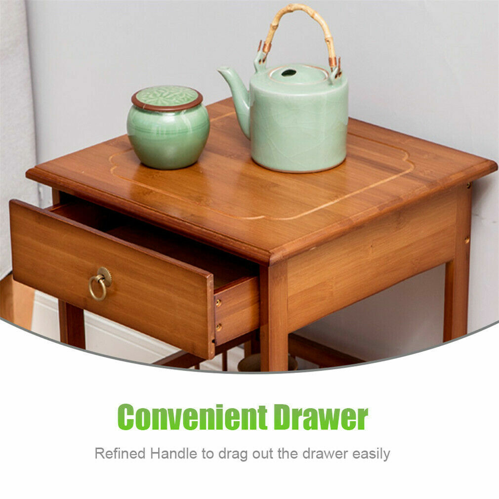 Industrial Solid-Wood Side Table