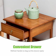 Industrial Solid-Wood Side Table