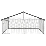Large Outdoor Dog Kennel Steel Enclosure Pet Run Puppy Playpen House Cage Roof