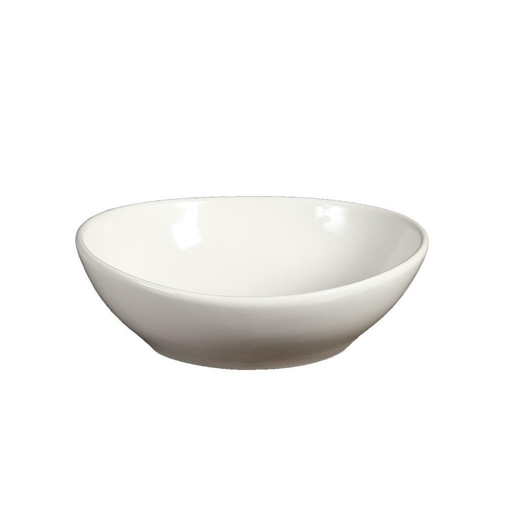 Oval High-Gloss Ceramic Countertop Basin – 41 × 34 cm