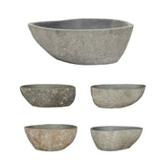 Natural River-Stone Oval Countertop Basin – 37–46 cm