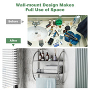Wall-Mounted Two-Tier Towel Shelf with Twin Rails