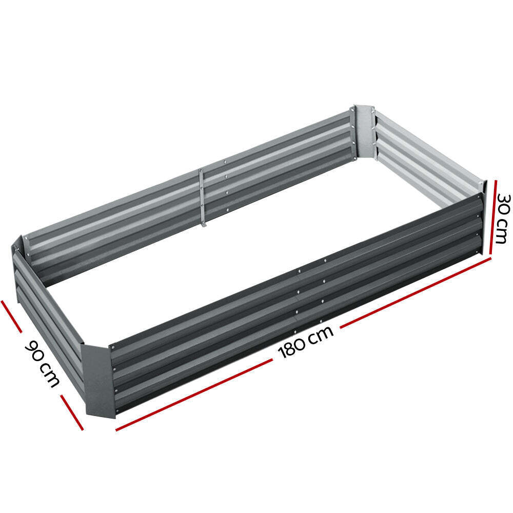 Galvanised-Steel Raised Garden Bed – 180 × 90 × 30 cm