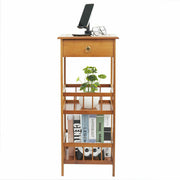 Industrial Solid-Wood Side Table
