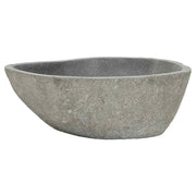 Natural River-Stone Oval Countertop Basin – 37–46 cm