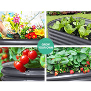 Oval Galvanised-Steel Raised Garden Bed