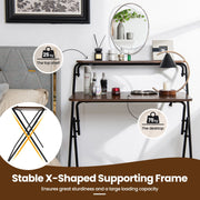 Foldable 2-Tier Computer Desk – No Assembly Required