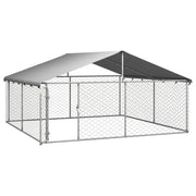 Large Outdoor Dog Kennel Steel Enclosure Pet Run Puppy Playpen House Cage Roof