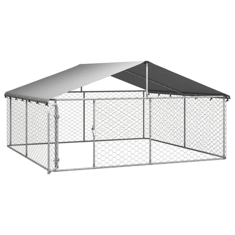 Large Outdoor Dog Kennel Steel Enclosure Pet Run Puppy Playpen House Cage Roof