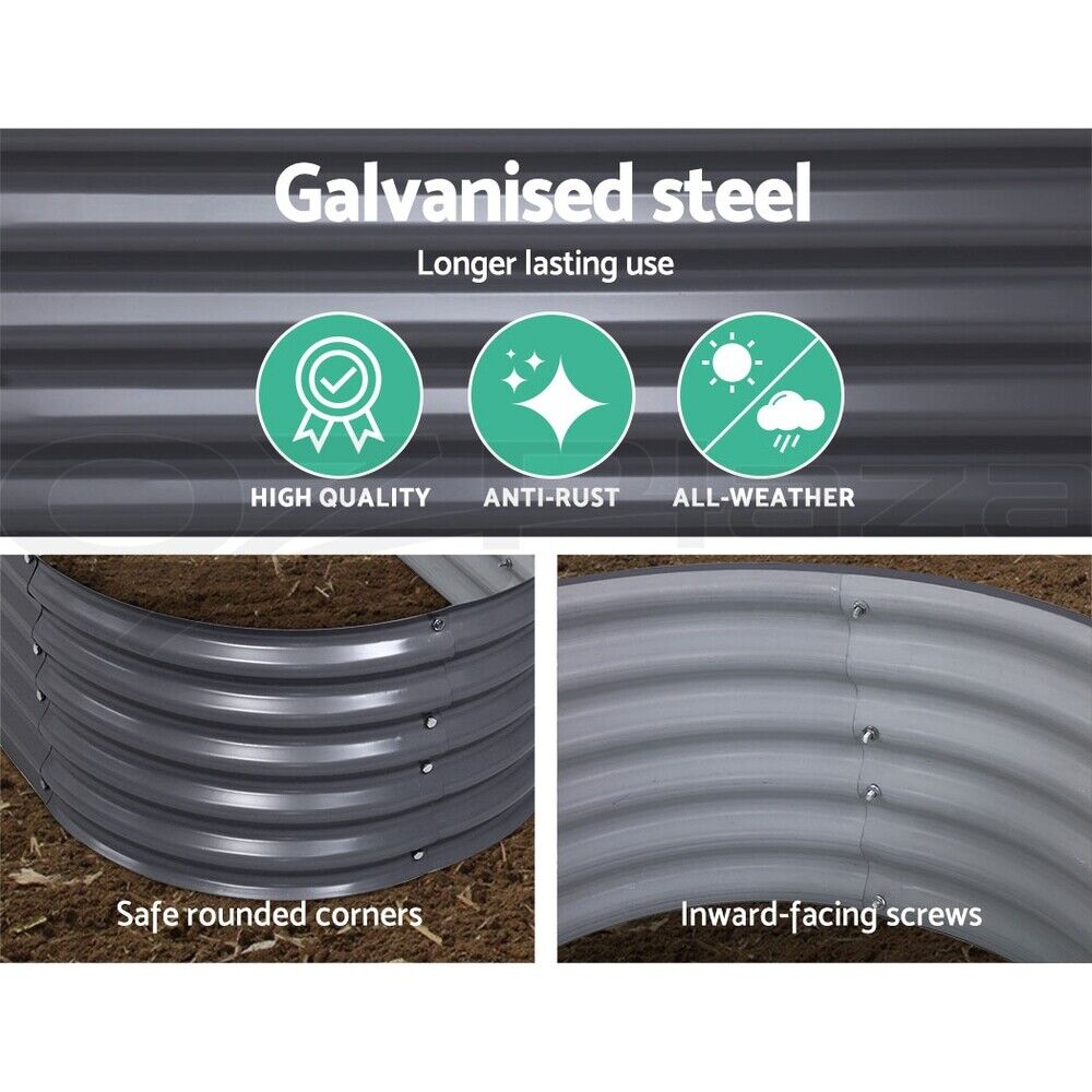 Oval Galvanised-Steel Raised Garden Bed
