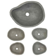 Natural River-Stone Oval Countertop Basin – 37–46 cm