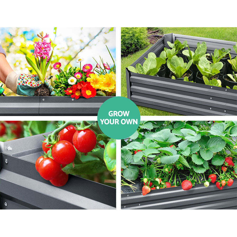 Galvanised-Steel Raised Garden Bed – 180 × 90 × 30 cm