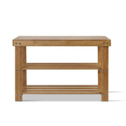 3-Tier Bamboo Shoe Rack Bench with Reinforced Crossbar
