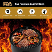 3in1 Charcoal BBQ Grill Smoker Roaster Fire Pit Picnic Camping Portable Outdoor