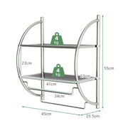 Wall-Mounted Two-Tier Towel Shelf with Twin Rails