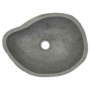 Natural River-Stone Oval Countertop Basin – 37–46 cm